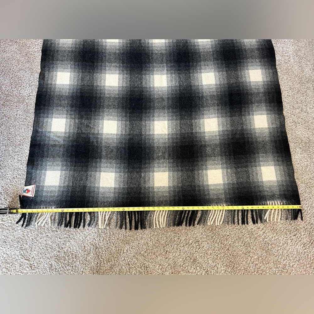 Thermotex Thermoplaid Fiap Tome Plaid Vintage Wool Blanket with Tassels. 56x70 - Picture 9 of 9